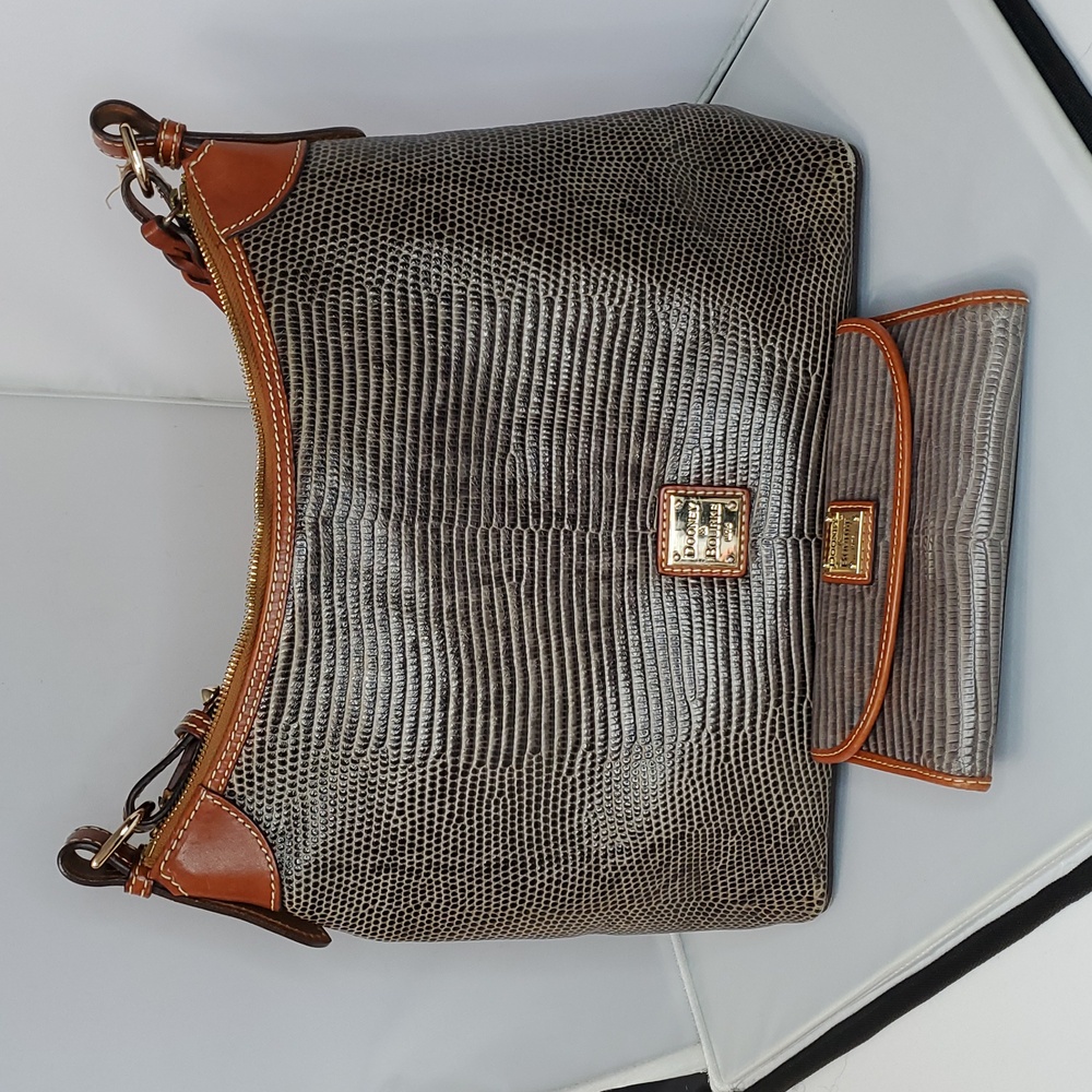 Dooney & Bourke Gray and Brown Women's Bag And Wallet Set
